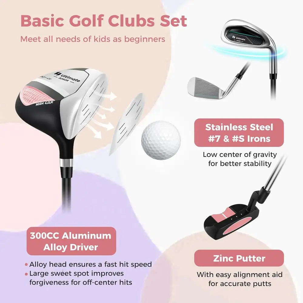 Youth Golf Club Set with Stand - Golf Equipment Kids 评论和价格