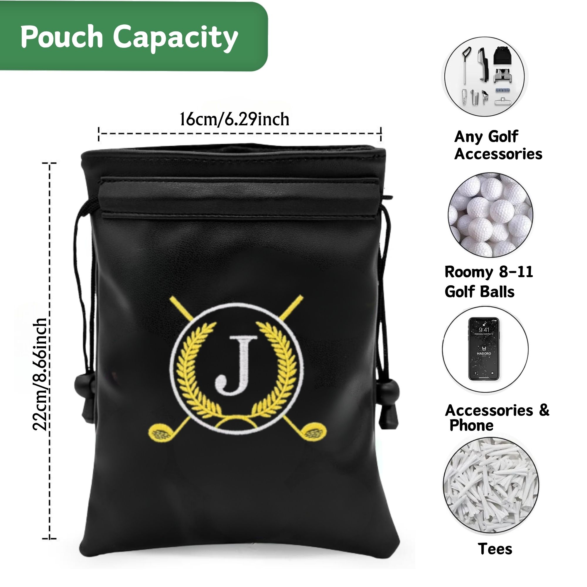 Funny Golf Valuables Pouch wit - Golf Equipment Drawing 评论和价格